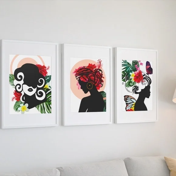 Modern Wall Art Print Tropical Girl Unframed - Picture 7 of 17